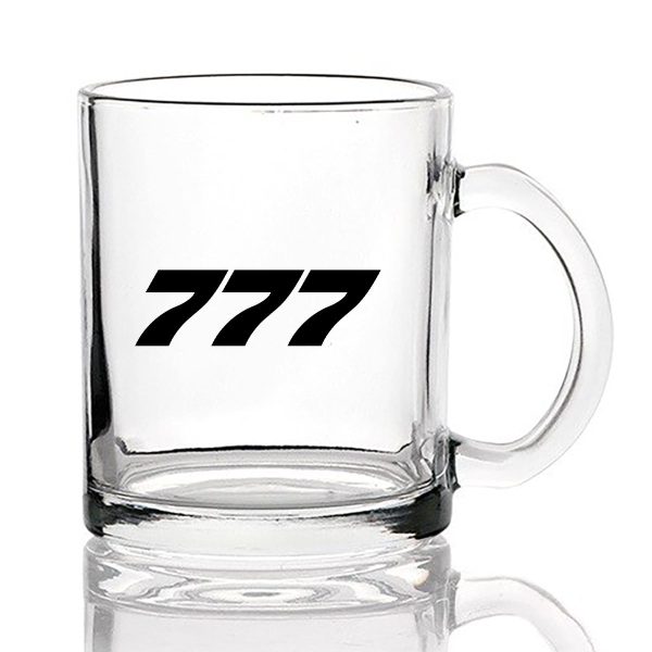 777 Flat Text Designed Coffee & Tea Glasses Hot on Sale