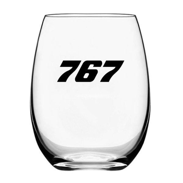 767 Flat Text Designed Water & Drink Glasses Fashion