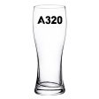 A320 Flat Text Designed Pilsner Beer Glasses For Discount