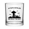 Air Traffic Controllers - We Rule The Sky Designed Special Whiskey Glasses on Sale