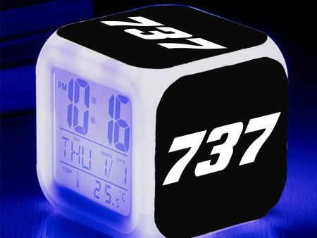 737 Flat Text Designed  7 Colour  Digital Alarm Clock on Sale