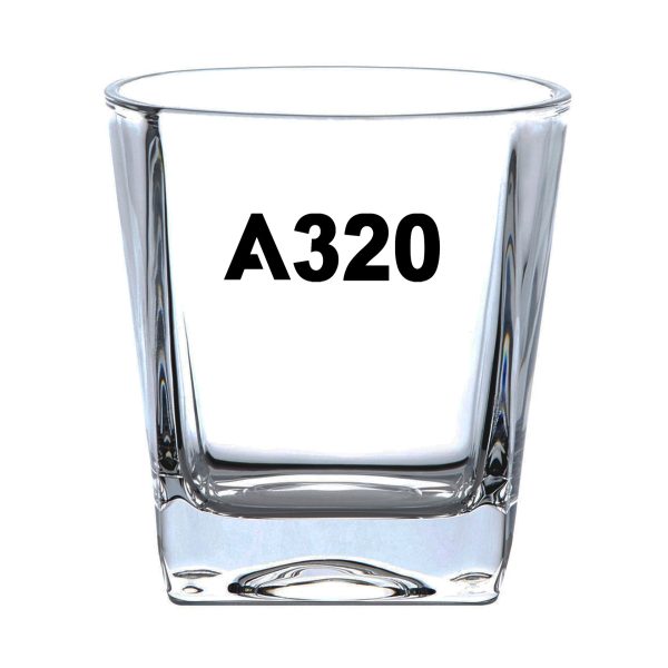 A320 Flat Text Designed Whiskey Glass For Sale