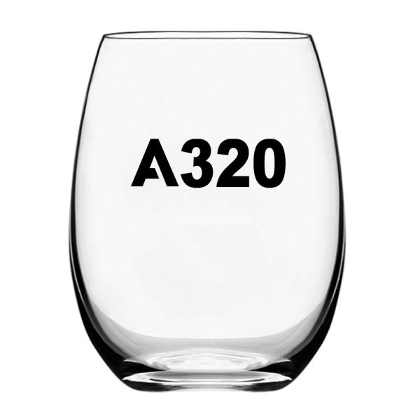 A320 Flat Text Designed Beer & Water Glasses Cheap