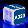 A320 Flat Text Designed  7 Colour  Digital Alarm Clock on Sale