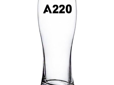 A220 Flat Text Designed Pilsner Beer Glasses For Sale