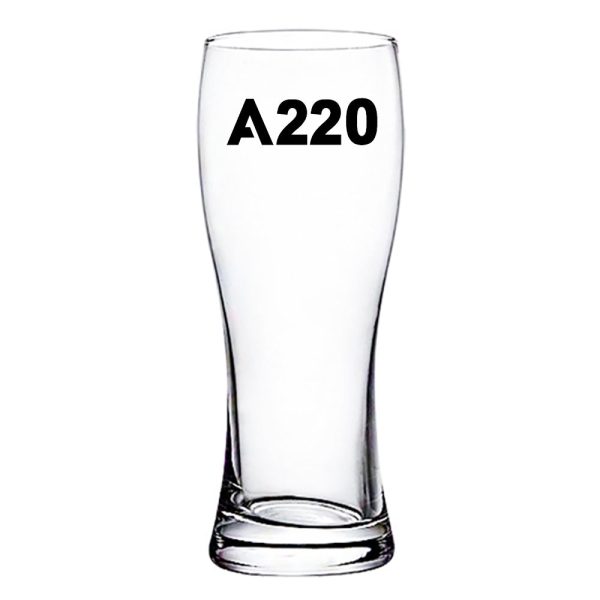 A220 Flat Text Designed Pilsner Beer Glasses For Sale