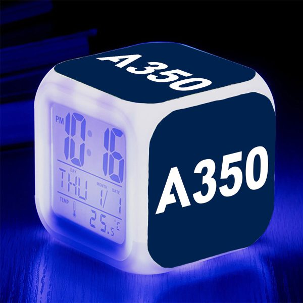 A350 Flat Text Designed  7 Colour  Digital Alarm Clock Online Sale