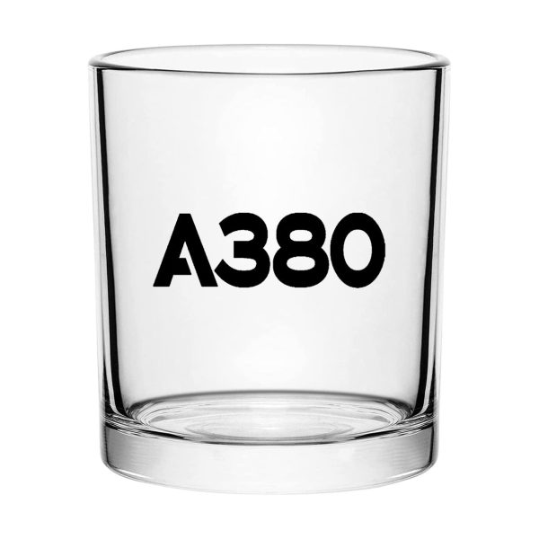 A380 Flat Text Designed Special Whiskey Glasses on Sale