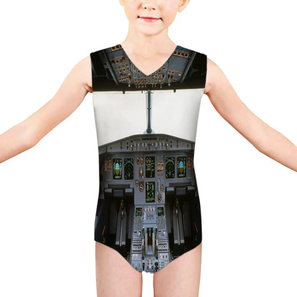 Airbus A320 Cockpit (Wide) Designed Kids Swimsuit Online now