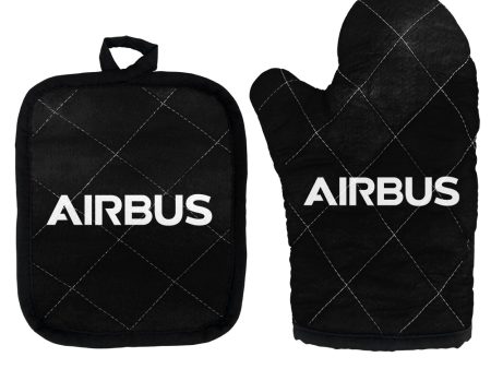 Airbus & Text Designed Kitchen Glove & Holder Hot on Sale