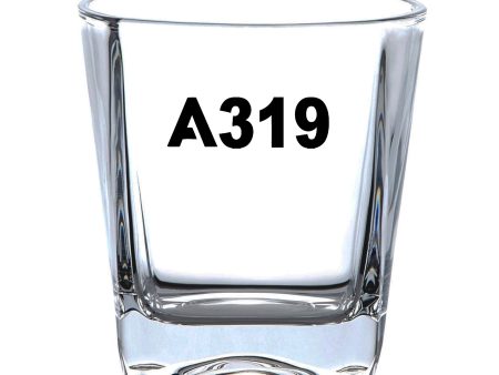 A319 Flat Text Designed Whiskey Glass Hot on Sale