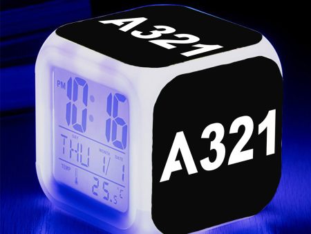 A321 Flat Text Designed  7 Colour  Digital Alarm Clock Cheap