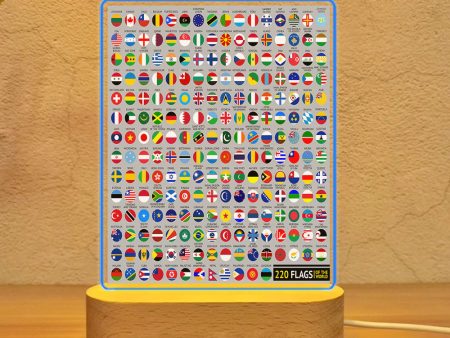 220 World s Flags Designed Night Lamp Online Hot Sale