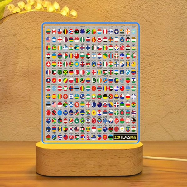 220 World s Flags Designed Night Lamp Online Hot Sale