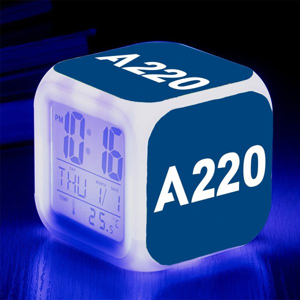 A220 Flat Text Designed  7 Colour  Digital Alarm Clock For Discount