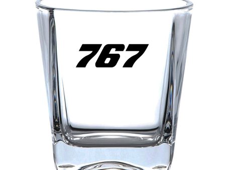 767 Flat Text Designed Whiskey Glass Online now