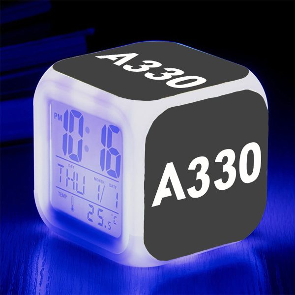 A330 Flat Text Designed  7 Colour  Digital Alarm Clock Cheap