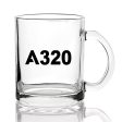 A320 Flat Text Designed Coffee & Tea Glasses Online Hot Sale