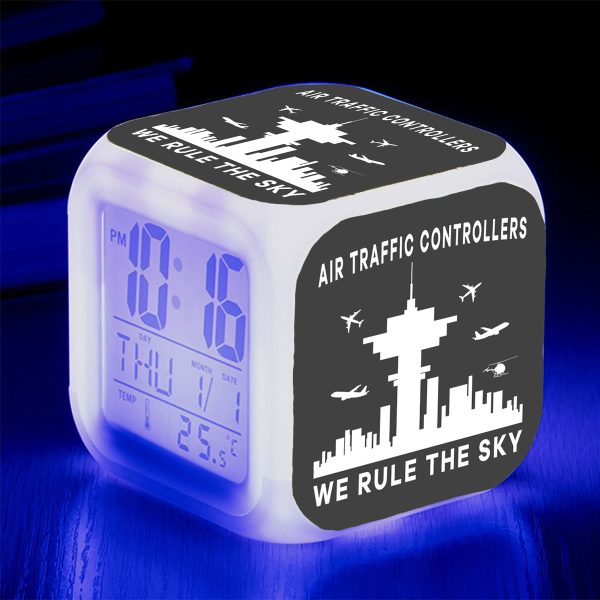 Air Traffic Controllers - We Rule The Sky Designed  7 Colour  Digital Alarm Clock Supply