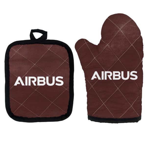 Airbus & Text Designed Kitchen Glove & Holder Hot on Sale