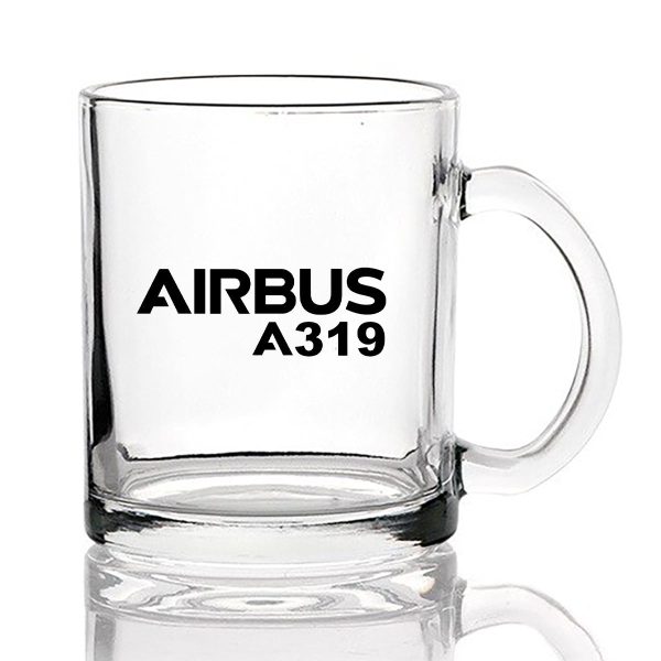 Airbus A319 & Text Designed Coffee & Tea Glasses Cheap