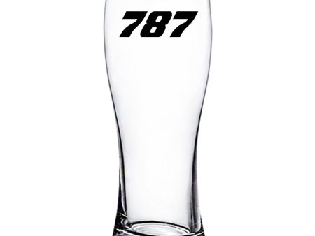 787 Flat Text Designed Pilsner Beer Glasses For Cheap