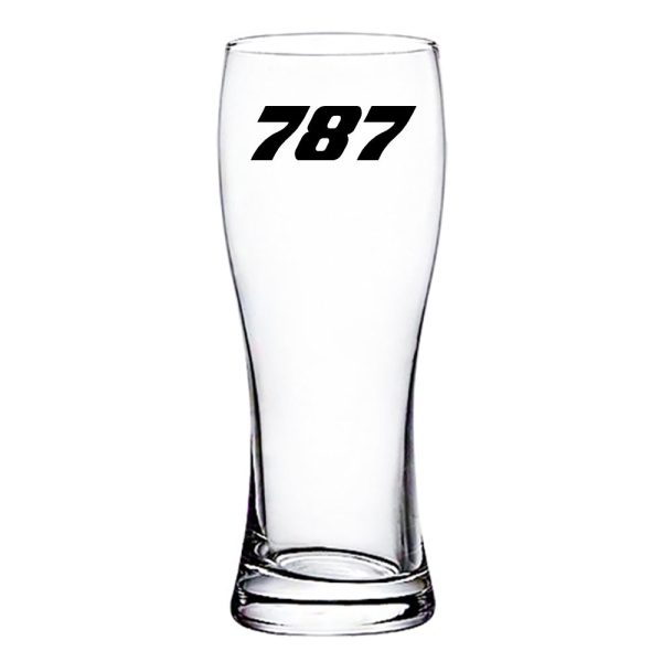 787 Flat Text Designed Pilsner Beer Glasses For Cheap