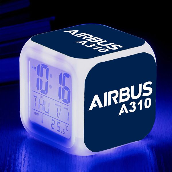 Airbus A310 & Text Designed  7 Colour  Digital Alarm Clock on Sale