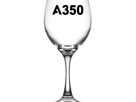 A350 Flat Text Designed Wine Glasses on Sale