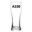 A330 Flat Text Designed Pilsner Beer Glasses Online