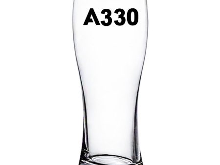 A330 Flat Text Designed Pilsner Beer Glasses Online