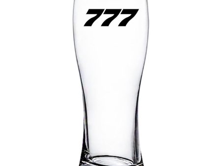 777 Flat Text Designed Pilsner Beer Glasses Fashion