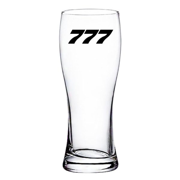 777 Flat Text Designed Pilsner Beer Glasses Fashion