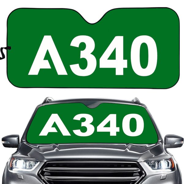 A340 Flat Text Designed Car Sun Shade Online Hot Sale