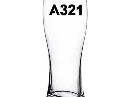 A321 Flat Text Designed Pilsner Beer Glasses Online Hot Sale