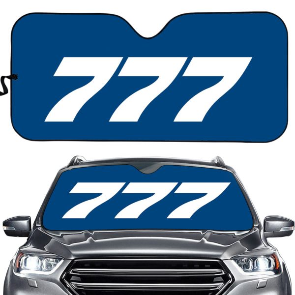 777 Flat Text Designed Car Sun Shade For Discount