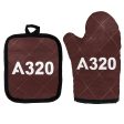 A320 Flat Text Designed Kitchen Glove & Holder Sale