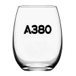 A380 Flat Text Designed Water & Drink Glasses Discount