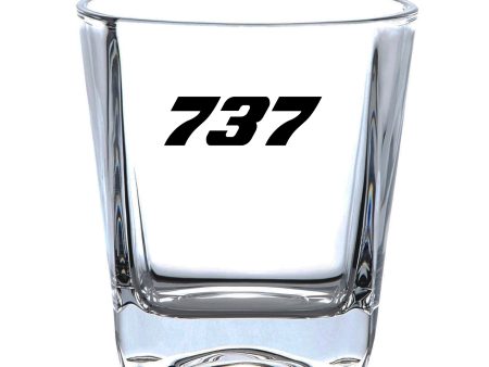 737 Flat Text Designed Whiskey Glass Sale