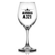 Airbus A321 & Plane Designed Wine Glasses on Sale