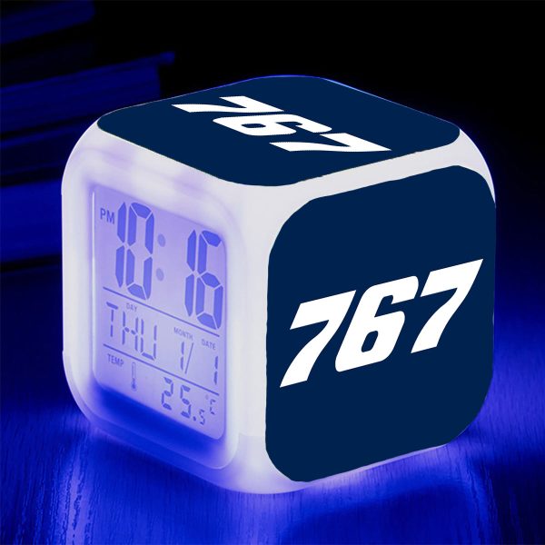 767 Flat Text Designed  7 Colour  Digital Alarm Clock Online now