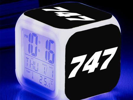 747 Flat Text Designed  7 Colour  Digital Alarm Clock For Discount