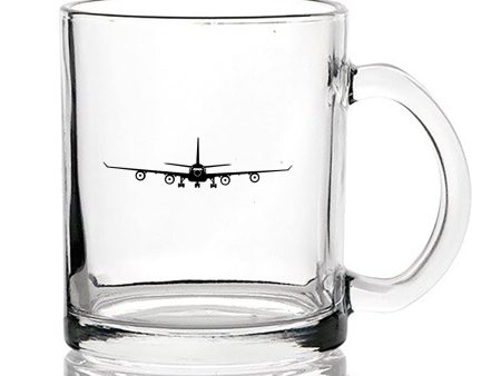 Airbus A340 Silhouette Designed Coffee & Tea Glasses Fashion