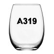 A319 Flat Text Designed Water & Drink Glasses For Sale