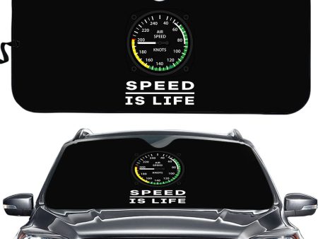 Speed Is Life Designed Car Sun Shade Online Sale