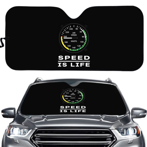 Speed Is Life Designed Car Sun Shade Online Sale