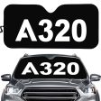 A320 Flat Text Designed Car Sun Shade Sale