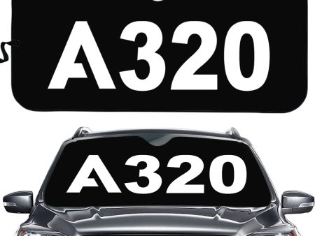 A320 Flat Text Designed Car Sun Shade Sale