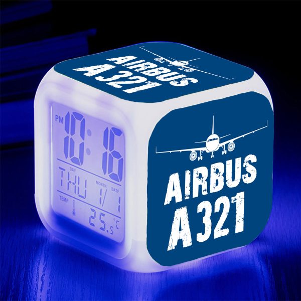 Airbus A321 & Plane Designed  7 Colour  Digital Alarm Clock Online Sale