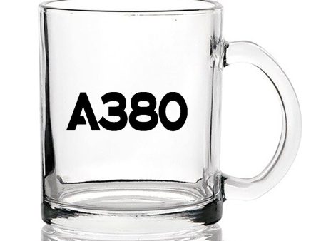 A380 Flat Text Designed Coffee & Tea Glasses Supply